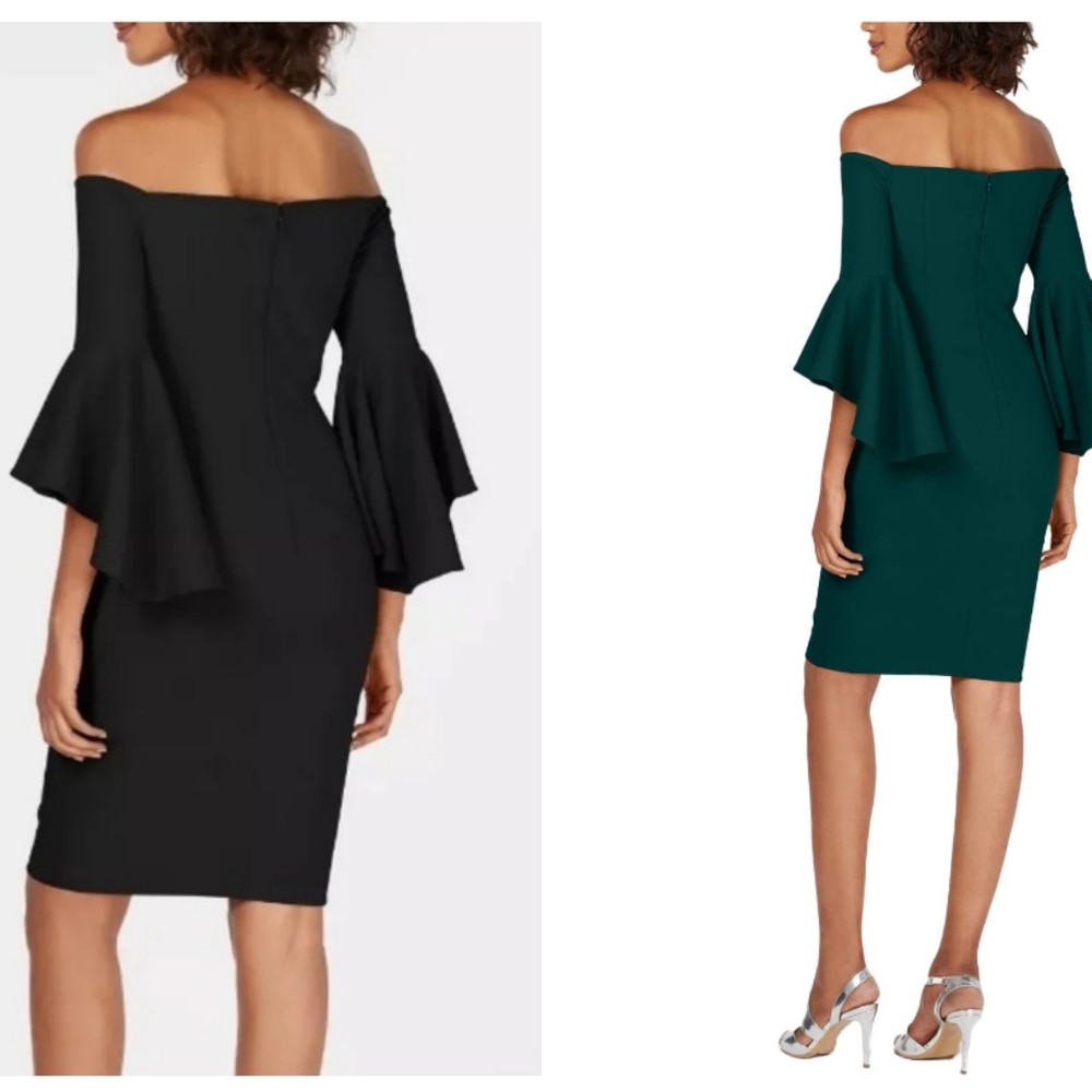 Calvin Klein off the shoulder Cocktail Dress , Two Colors Available - Picture 2 of 10